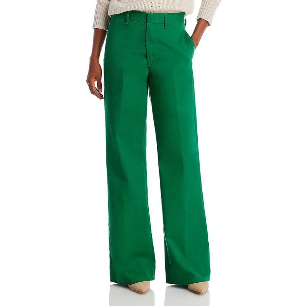 RE/DONE Womens Green Cotton Super High Rise Trousers Wide Leg Pants NWOT